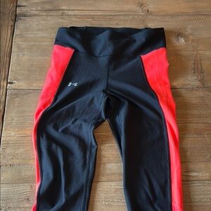 Under Armour Black and Red Performance Leggings